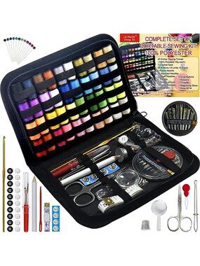 Sewing Kit with Case Portable Sewing Supplies for Home Traveler, Adults